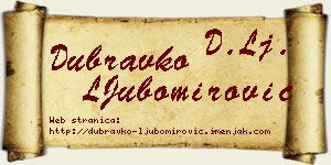 Dubravko LJubomirović vizit kartica